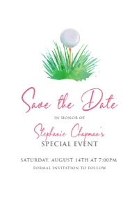 Editable Save the Date Cards, Golf Bridal Shower Save the Date, Event Template, Golfing Save the Date, Golf Save the Date, Corjl Template design preview
