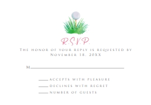 Golf Bridal Shower rsvp card, Golf Themed RSVP Card, RSVP Card Template, Golfing RSVP, Instant Download, Corjl Template, Printable Rsvp Card design preview