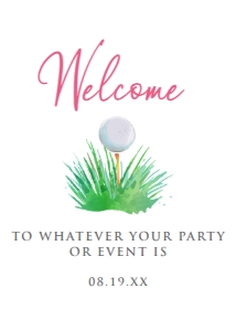 Golf Bridal Shower Welcome Signs, Editable Party Signs, Instant Download, Golf Themed Sign Printable Party Sign Corjl Template, Welcome SIgn design preview