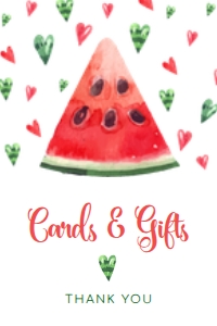Printable Watermelon Birthday Cards and Gift Signs Slice into Summer Fun with this Sweet Celebration Editable Party SIgn Edit with Corjl design preview