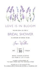 Editable Boho Wildflower Love is in Bloom Bridal Shower Evite Text Invitation Electronic Invite Smartphone SMS Invitation Corjl Template design preview