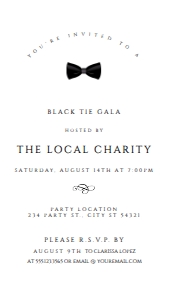 Editable Elegant Black and White Invitation Template Text Invitation Electronic Invite Smartphone Invitation Corjl Template SMS invite design preview