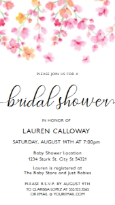 Editable Love is in Bloom Bridal Shower Invitation Instant Download, Edit with Corjl Template Cherry Blossoms Digital Shower Invitations design preview