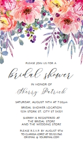Editable Garden Bridal Shower Invitation, Pink and Yellow Floral Invitation, Wildflower Bridal Shower, Instant Download, Edit with Corjl design preview