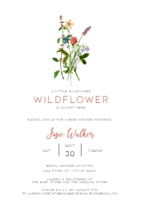 Printable Boho BabyShower Invitation, Wildflower Baby Shower Invitation, Little wildflower Baby Invitation, Edit with Corjl Shower Invite design preview