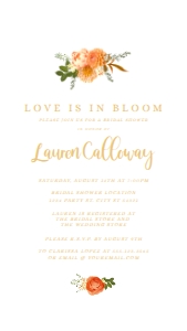 Editable Elegant Floral Orange Bridal Shower Evite Invitation Garden Bridal Shower, Instant Download Edit with Corjl Template design preview