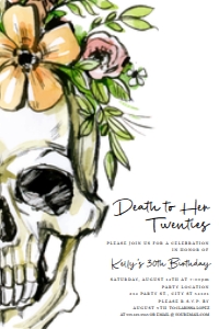 Editable Death to my 20s Invitations Printable RIP 20s Death to 20s Invites Adios to my 20s Death to Youth Corjl Template, Instant Download design preview