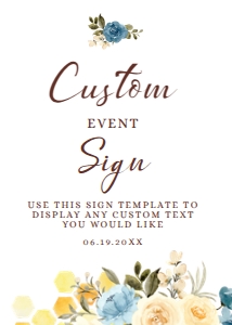 BeeFloralCustomSign5x7: Bee Custom Sign, Honeybee Editable Sign Template Printable Shower Sign, Edit with Edit with Corjl Online Bridal Shower Baby Shower