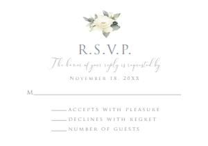 White Floral rsvp card, White Rose RSVP Card, RSVP Card Template, RSVP Postcard, Instant Download, Corjl Template, Enclosure Card, rsvp card design preview