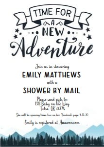 New Adventure Baby Shower Invitation design preview