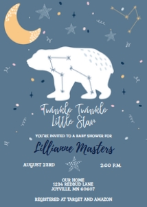 Bear Constellation Shower: Bear Constellation Invitation