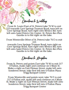 Wedding directions watercolor floral: Watercolor Floral Wedding Suite