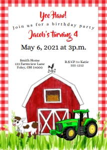 Farm Boy Birthday Invite design preview