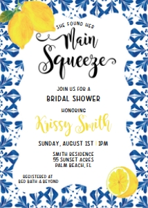 lemon bridal shower - main squeeze: Lemon main squeeze brial shower invite
