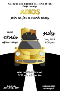 Gold Car Trunk Party design preview