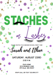 staches or lashes green purple: Staches or Lashes green purple