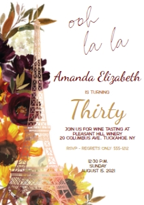 Paris Sunflower Birthday design preview