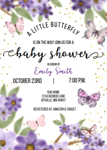 butterfly baby shower invitation: Butterfly baby Shower Bundle
