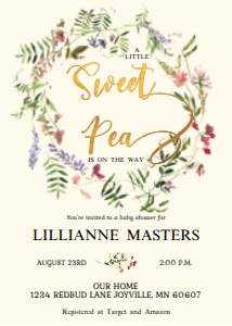 Sweet Pea Baby Shower Bundle design preview