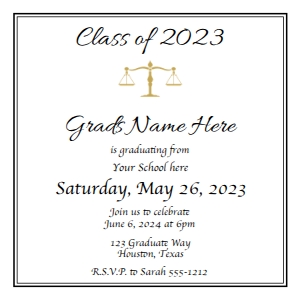 law grad cap insert design preview