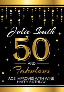 Adults - Wine Labels - 50th Birthday - Classic design preview