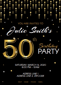 50th Birthday Invitation: 50th Birthday Party Bundle