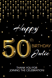 Adults - Party Sign 24x36 Inch - 50th-Birthday-Classic: 50th Birthday Party Bundle