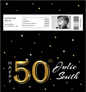 Candy Bar Wrapper - 50th Birthday - Classic design preview
