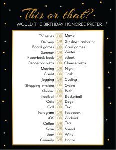60th Birthday Party Games - Classic design preview