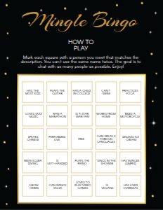 Mingle Bingo  - Classic: 50th Birthday Party Bundle