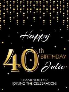 Party Sign 18x24 Inch - 40th Birthday - Classic: 40th Birthday Party Bundle