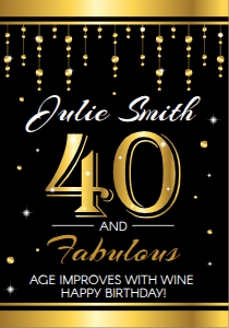 Wine Labels - 40th Birthday - Classic: Wine Labels - 40th Birthday - Classic