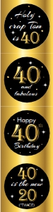 Cupcake Toppers - 40th Birthday - Classic: Cupcake Toppers - 40th Birthday - Classic