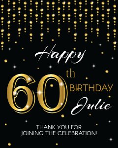 Party Welcome Sign - 60th Birthday - Classic design preview