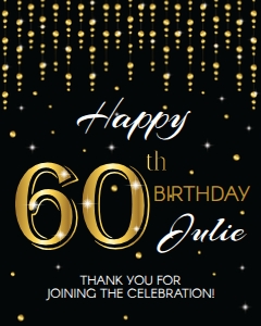 Party Sign 16x20 Inch - 60th Birthday - Classic: 60th Birthday Party Decoration Bundle