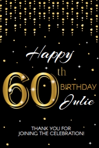Party Sign 24x36 Inch - 60th Birthday - Classic: 60th Birthday Party Decoration Bundle