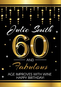 Wine Labels - 60th Birthday - Classic design preview