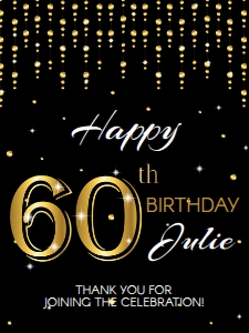 Party Sign 18x24 Inch - 60th Birthday - Classic: 60th Birthday Party Decoration Bundle