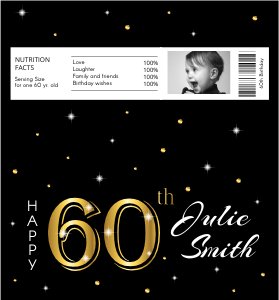 Candy Bar Wrapper - 60th Birthday - Classic design preview