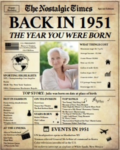 Newspaper Poster 16x20 - Back in 1951: Newspaper Poster - Back in 1951 - The Nostalgic Times