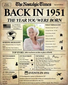 Newspaper Poster - Back in 1951 - The Nostalgic Times design preview
