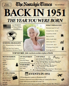 Newspaper Poster 8x10 - Back in 1951: Newspaper Poster - Back in 1951 - The Nostalgic Times