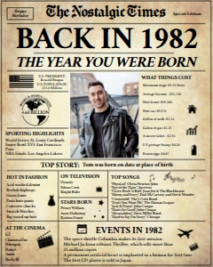 Newspaper Poster 16x20 - Back in 1982 - The Nostalgic Times: Back in 1982 |  Birthday Newspaper Poster