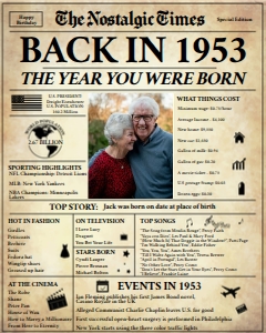 Newspaper Poster 16x20 - Back in 1953 - The Nostalgic Times: Back in 1953 | Birthday Newspaper Poster