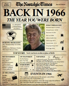 Newspaper Poster 8x10 - Back in 1966 - The Nostalgic Times: Back in 1966 | Birthday Newspaper Poster