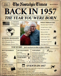 Newspaper Poster 16x20 - Back in 1957 - The Nostalgic Times: Back in 1957 | Birthday Newspaper Poster