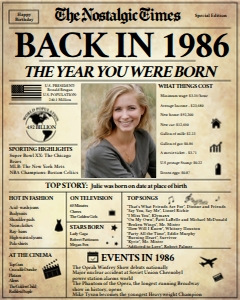 Newspaper Poster 8x10 - Back in 1986 - The Nostalgic Times: Back in 1986 | Birthday Newspaper Poster