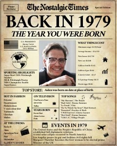 Back in 1979 | Birthday Newspaper Poster design preview