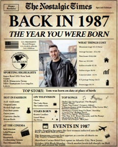 Newspaper Poster 16x20 - Back in 1987 - The Nostalgic Times: Back in 1987 | Birthday Newspaper Poster