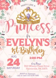 KID01 - Princess Birthday Invitation design preview